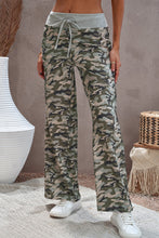 Load image into Gallery viewer, Camouflage Print Drawstring Waist Wide Leg Pants
