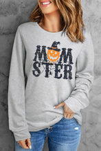 Load image into Gallery viewer, MOM STER Pumpkin Graphic Print Crew Neck Top
