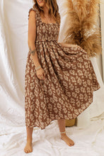 Load image into Gallery viewer, Ruffled Straps Smocked Floral Maxi Dress
