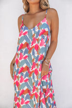 Load image into Gallery viewer, Multicolor Abstract Print Spaghetti Straps Maxi Dress
