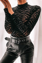 Load image into Gallery viewer, Mock Neck Long Sleeve Zebra Print Bodysuit
