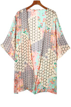 Load image into Gallery viewer, Multicolor Floral Open Sheer Shimmer Kimono
