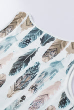 Load image into Gallery viewer, Dark Blue Aztec Feather Tank Top
