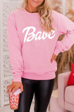 Load image into Gallery viewer, Letters Print Ribbed Knit Trim Sweatshirt
