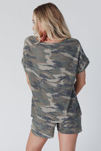 Load image into Gallery viewer, Classic Camo Print Slouchy Loungewear Shorts Set

