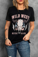 Load image into Gallery viewer, Wild West Desert Roads Bull Skull Graphic Tee
