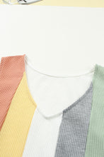 Load image into Gallery viewer, Multicolor Color Block V-Neck Waffle Knit Tank Top
