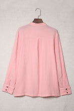 Load image into Gallery viewer, Pleated Half Buttoned Waffle Knit Blouse
