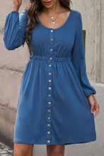 Load image into Gallery viewer, Button Up High Waist Long Sleeve Dress
