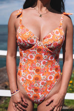 Load image into Gallery viewer, Floral Print Supportive Cups One Piece Swimsuit

