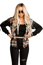 Load image into Gallery viewer, Plaid Buttons Long Sleeve Hooded Jacket
