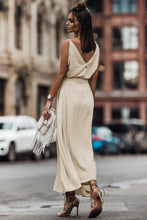 Load image into Gallery viewer, V Neck Sleeveless Maxi Dress with Elastic Belt
