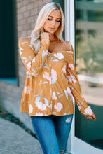 Load image into Gallery viewer, Cold Shoulder Long Sleeve Floral Top
