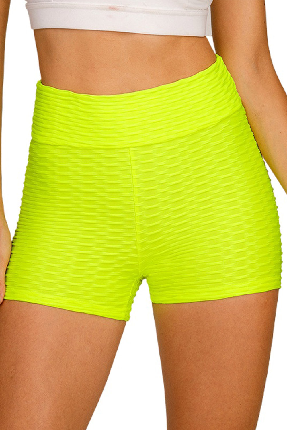 Neon Green Anti-Cellulite Workout Yoga Shorts
