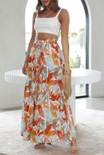 Load image into Gallery viewer, Multicolor Floral Print Drawstring Shirred High Waist Wide Leg Pants
