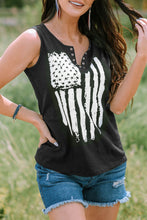 Load image into Gallery viewer, Casual National Flag Button Graphic Tank Top
