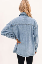 Load image into Gallery viewer, Acid Wash Flap Pocket Boyfriend Shacket
