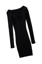 Load image into Gallery viewer, Halter Neck Long Sleeve Knitted Sweater Dress
