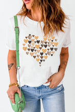 Load image into Gallery viewer, Valentines Day Heart Shaped Print Crew Neck Graphic Tee
