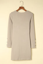 Load image into Gallery viewer, Buttons Long Sleeve Knitted Bodycon Dress
