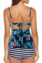 Load image into Gallery viewer, 2pcs Floral Print Flounce Tankini Swimsuit
