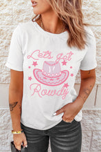 Load image into Gallery viewer, Lets Get Rowdy Hat Star Print Short Sleeve T Shirt
