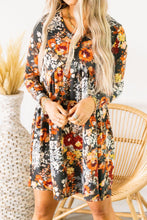 Load image into Gallery viewer, Floral Print Ruched Long Sleeve Dress
