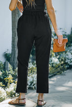 Load image into Gallery viewer, Solid Pocketed Drawstring High Waist Pants
