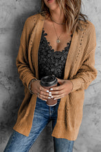Load image into Gallery viewer, Drop Sleeve Cable Knit Cardigan with Slits
