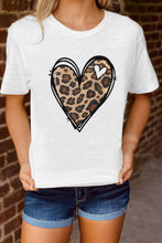 Load image into Gallery viewer, Leopard Heart Pattern Print Valentines T Shirt
