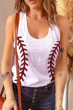 Load image into Gallery viewer, Casual Baseball Print Graphic Tank Top
