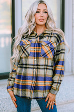 Load image into Gallery viewer, Geometric Plaid Print Pocketed Shacket
