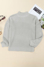 Load image into Gallery viewer, High Neck Drop Shoulder Plain Sweater
