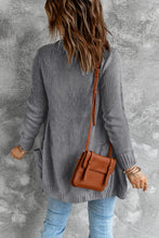 Load image into Gallery viewer, Dark Gray Front Pocket and Buttons Closure Cardigan

