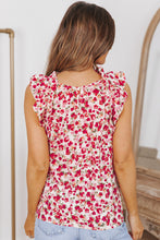 Load image into Gallery viewer, Floral Print Ruffled Mock Neck Sleeveless Top
